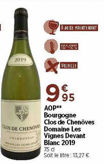aop bourgogne clos de chenôves domaine les vignes devant blanc 2019