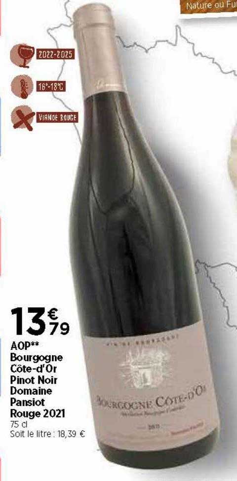 Aop Bourgogne Côte-d'or Pinot Noir Domaine Pansiot Rouge 2021