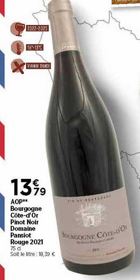 aop bourgogne côte-d'or pinot noir domaine pansiot rouge 2021