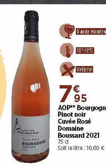 aop bourgon pinot noir cuvée rosé domaine boussard 2021