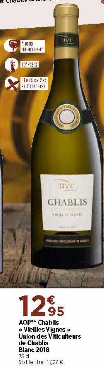 aop chablis 1er cru «fourchaume» union des viticulteurs de chablis blanc 2018