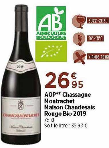 aop chassagne montrachet maison chandesais rouge bio 2019