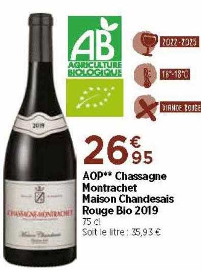 aop chassagne montrachet maison chandesais rouge bio 2019
