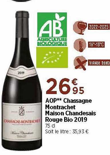 aop chassagne montrachet maison chandesais rouge bio 2019