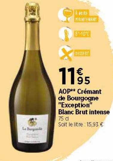 aop crémant de bourgogne "exception" blanc brut intense