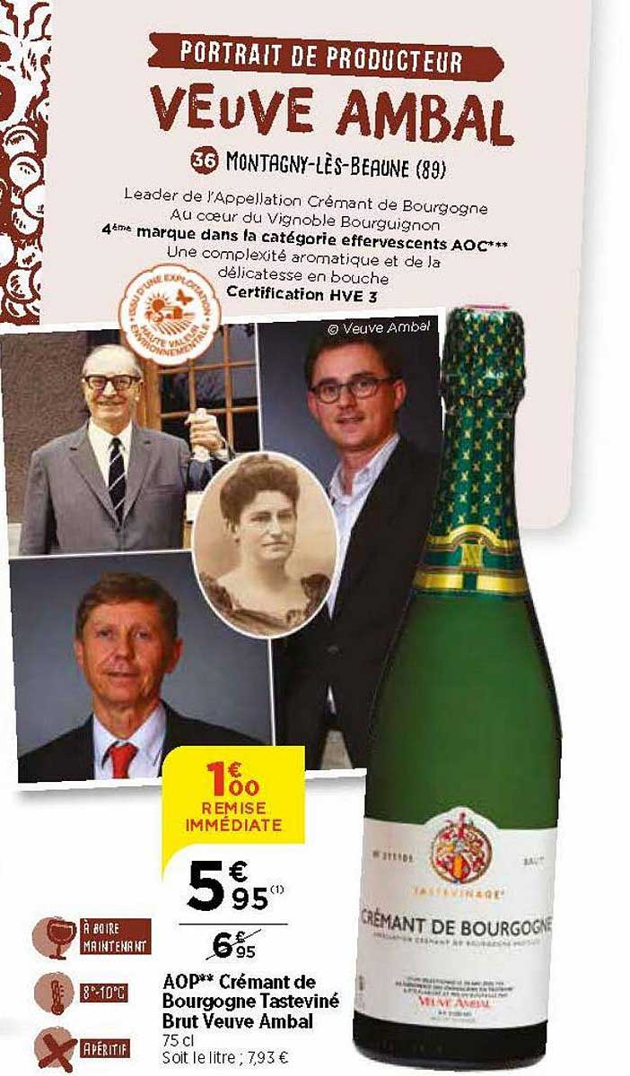 aop crémant de bourgogne tasteviné bruut veuve ambal