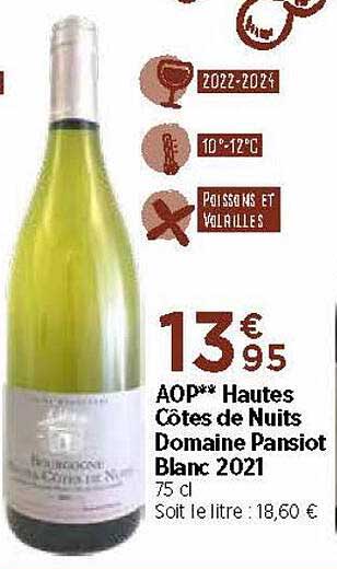aop hautes côtes de nuits domaine pansiot blanc 2021