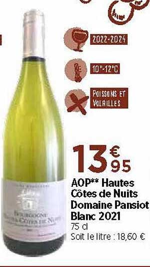 aop hautes côtes de nuits domaine pansiot blanc 2021