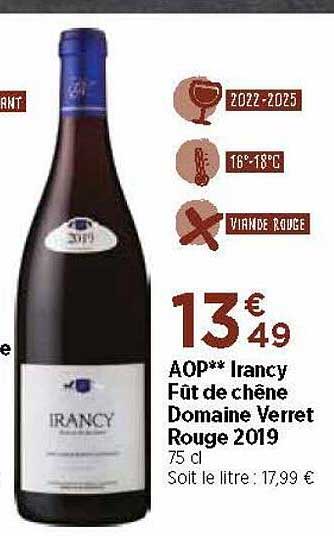 aop irancy fût de chêne domaint verret rouge 2019