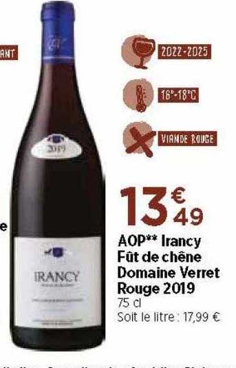 Aop Irancy Fût De Chêne Domaint Verret Rouge 2019