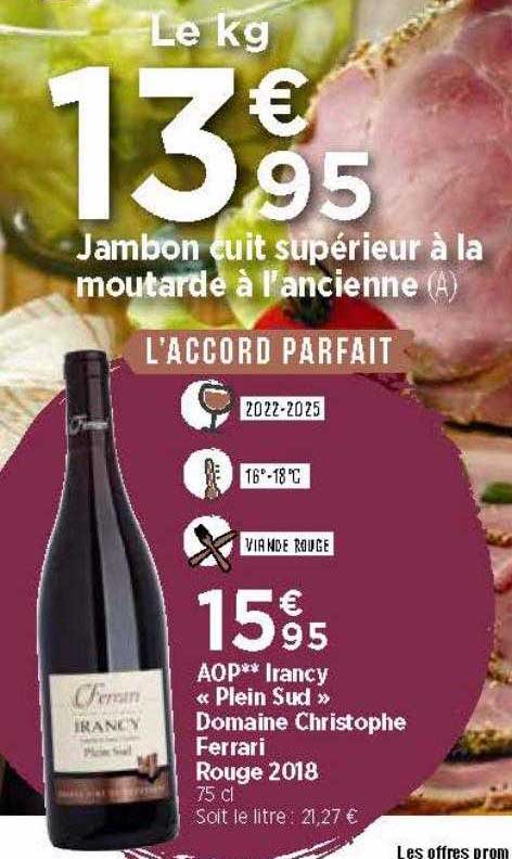 AOP lrancy plein sud domaine christophe ferrari rouge 2018