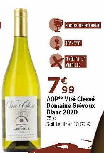 aop viré clessé domaine grévoux blanc 2020