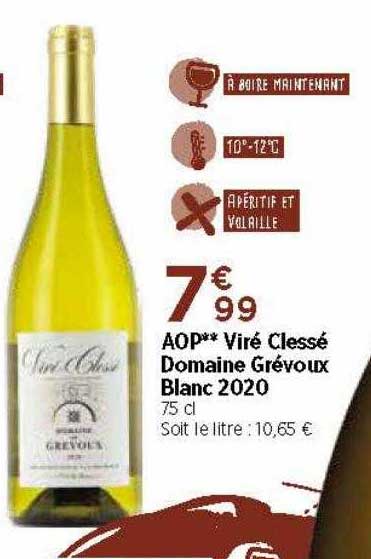 aop viré clessé domaine grévoux blanc 2020