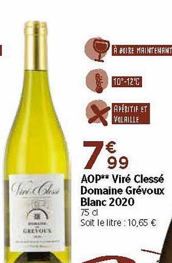 aop viré clessé domaine grévoux blanc 2020