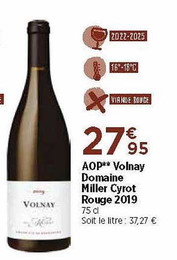 aop volnay domaine miller cyrot rouge 2019