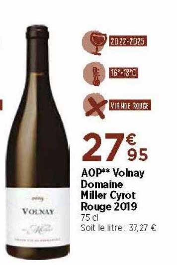 aop volnay domaine miller cyrot rouge 2019