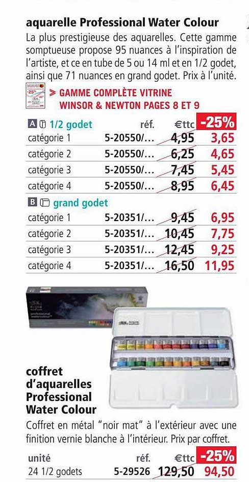 Aquarelle Professional Water Colour, Coffret D'aquarelles Professional Water Colour