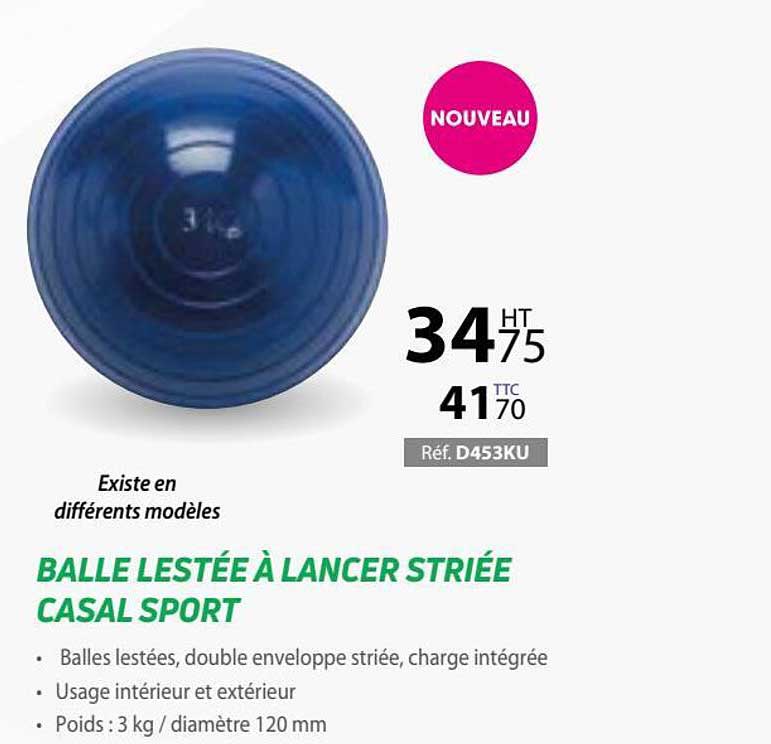 balle lestée à lancer striée casal sport