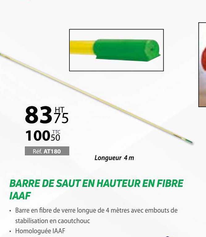 barre de saut en hauteur en fibre iaaf