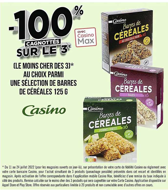 Barres De Céréales 125 G Casino
