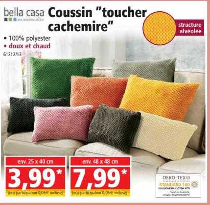 Bella Casa Coussin ”toucher Cachemire”