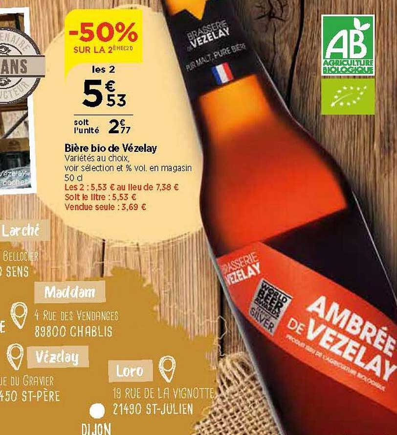 bière bio de vézelay