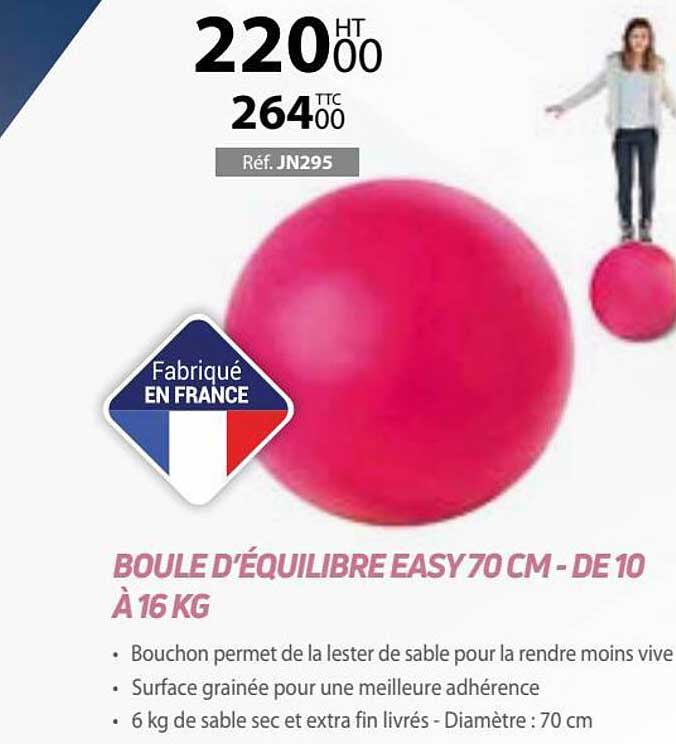 boule d'équilibre easy 70 cm - de 10 à 16 kg