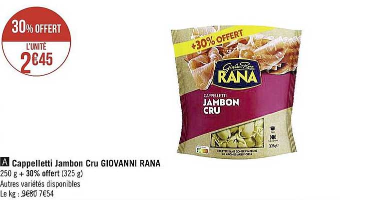 cappelletti jambon cru giovanni rana