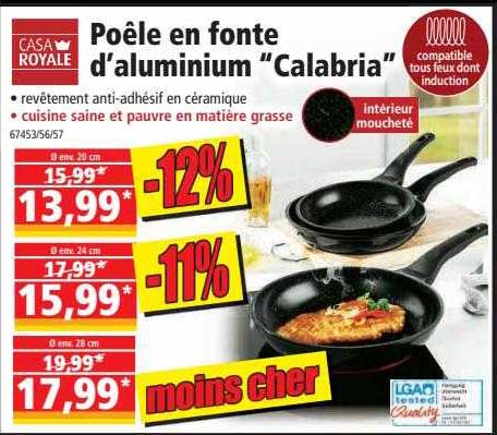 casa royale poêle en fonte d'aluminium "calabria"