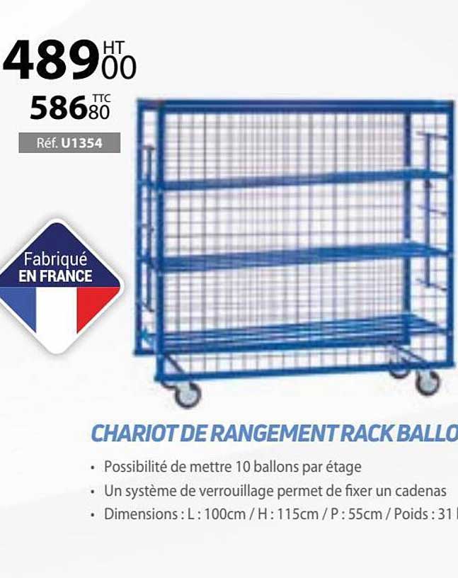 chariot de rangement rack ballons