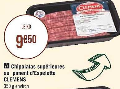 chipolatas supérieures au piment d'espelette clémens