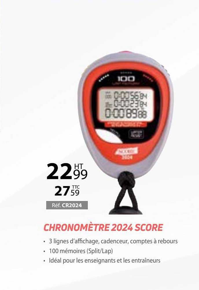 chronomètre 2024 score
