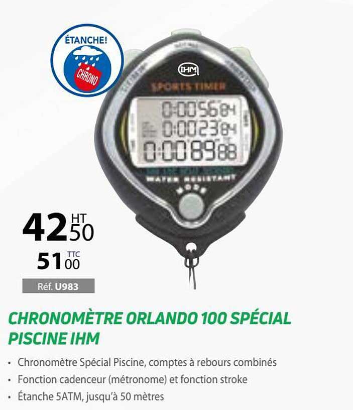 chronomètre orlando 100 spécial piscine ihm