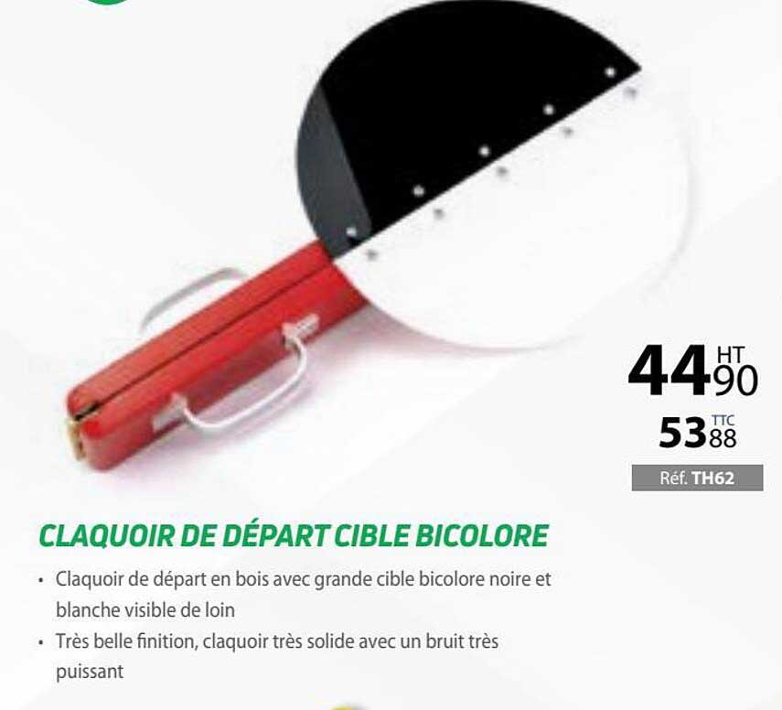 claquoir de départ cible bicolore