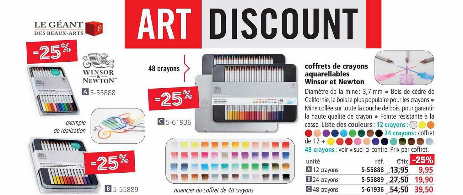 coffrets de crayons aquarellables winsor et newton