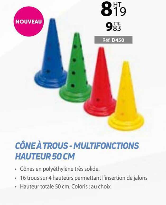 cône à trous-multifonctions hauteur 50 cm
