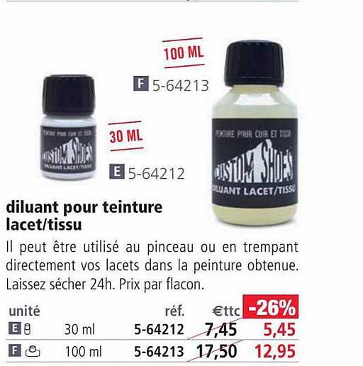 Diluant Pour Teinture Lacet-tissu