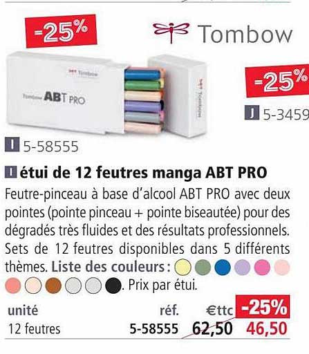 étui de 12 feutres manga abt pro