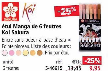 étui manga de 6 feutres koi sakura