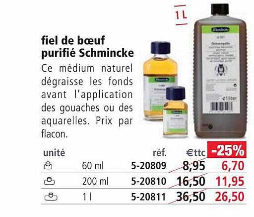 fiel de boeuf purifié schmincke