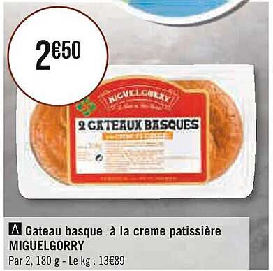 gâteau basque à la crème pâtissière miguelgorry