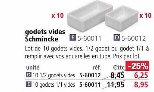 godets vides schmincke