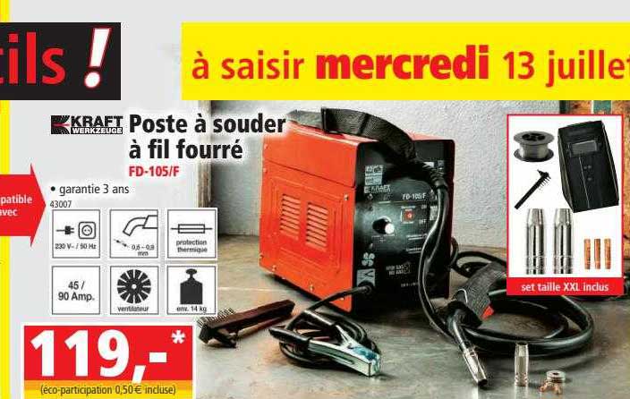 kraft poste  à souder à fil fourré
