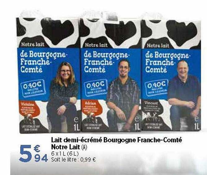 lait demi-écrémé bourgogne franche-compté notre lait
