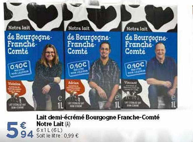 lait demi-écrémé bourgogne franche-comté notre lait