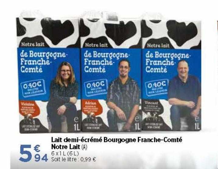 lait demi-écrémé bourgogne franche-comté notre lait