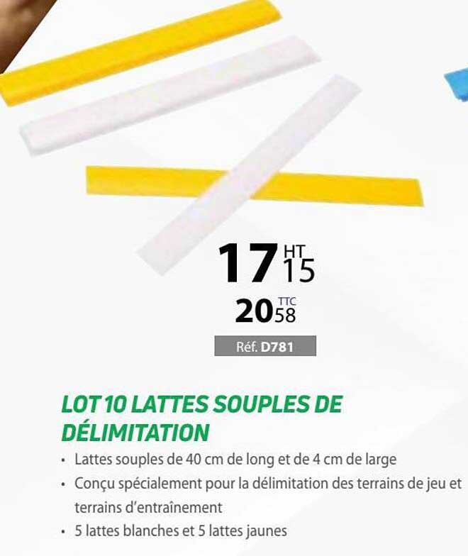lot 10 lattes souples de délimitation