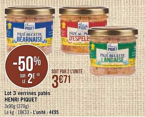 lot 3 verrines pâtés henri piquet