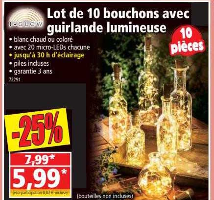 Lot De 10 Bouchons Avec Guirlande Lumineuse