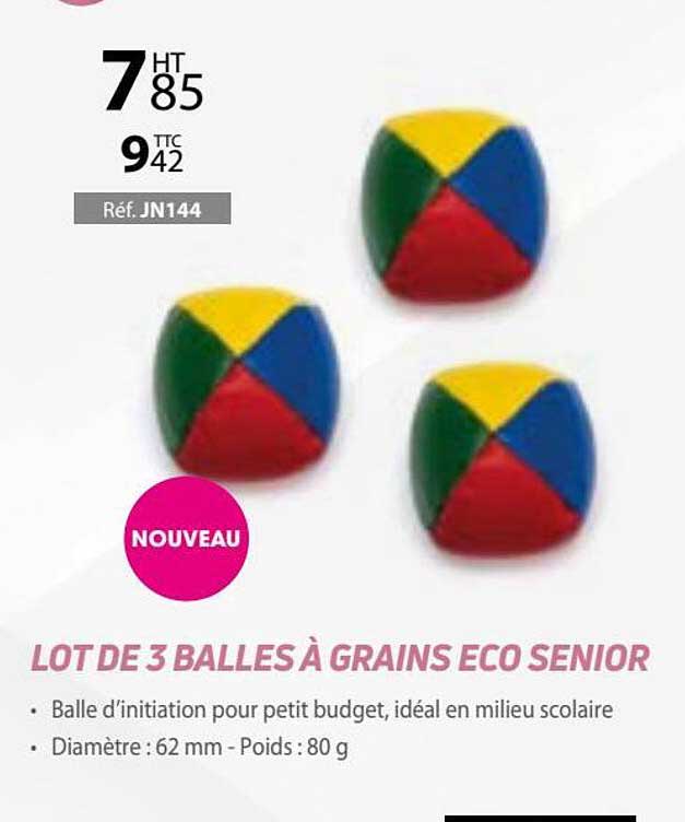 lot de 3 balles à grains eco senior